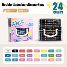 Bộ bút dạ acrylic hai đầu 12/24/36/48/60/72/100/120 màu, ngòi mềm & cứng, dụng cụ mỹ thuật cho học sinh, chống thấm nước, khô nhanh, không lem mực, hộp quà tặng nhiều kích cỡ. - Hộp xếp chồng bằng nhựa PVC năm 1989 - Xem 14