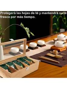 Organizador de caja de té de bambú con cajón y ventana de acrílico, Caja Organizadora De Bolsas De Té Para Cocina,tapa magnética mantiene los bolsitas de té frescas - Soporte para bolsitas de té (té no incluido), regalo de Navidad - Color del barniz - Ver 6