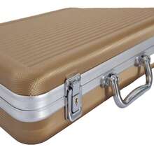 300pcs Luxury Gold Striped Card Carrying Case, Holds Cards Up To 4cm Diameter X 0.3cm Thick, 50 Cards Per Row, Portable & Great Gift - Gold - View 6