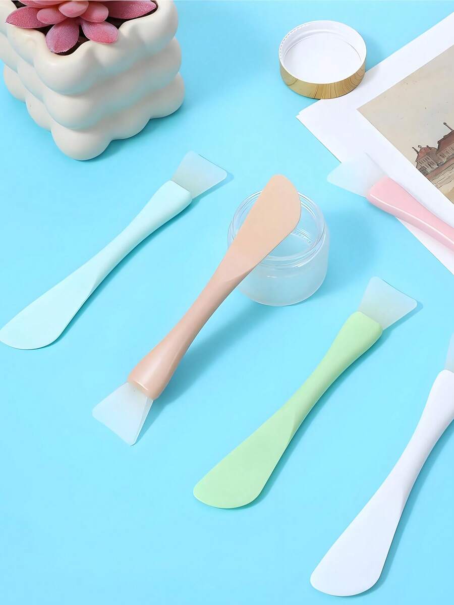 10pcs Silicone Face Mask Brush - Gentle & Soft Dual-Headed Silicone Mask Brush And Scraper - Non-Allergenic, Easy To Clean Beauty Tool, For Smooth Fragrance-Free Application - Face Masking Tool