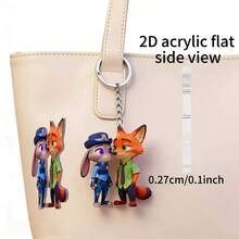 Móc khóa acrylic 2D phẳng "Judy và Nick đội mũ" - In rõ nét, bền, thích hợp để trang trí ba lô - Hình ảnh 2D phẳng, lý tưởng làm quà tặng ngày lễ, trang trí nhà cửa và quà tặng cho người hâm mộ. - Nhiều màu - Xem 6