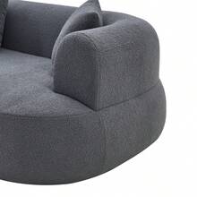 Sofá Seccional Curvo Moderno, Sofá de Espuma de 122'' con Forma de Arco para 4 Personas, Comprimido en Caja, Sofá Cloud Sin Estructura con Asientos Extra Profundos y Anchos, Cómodo - Blanco + Espuma + Resorte - Ver 7