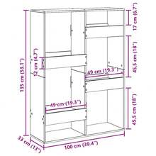 Room Divider Concrete Grey 100x33x135 Cm Engineered Wood - Grey - View 9
