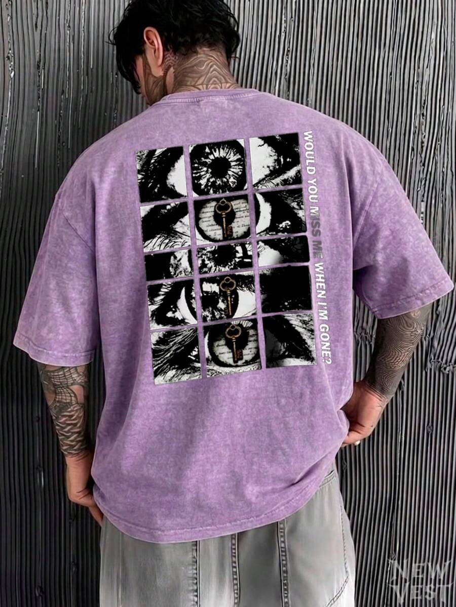 Camisetas ESTONADAS Olhos Chave Eyes Várias Cores 100% Algodão Fio 30.1 Unissex Respirável Costura Reforçada!! - Roxo - Visão 1