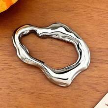 1件不对称精致时尚金属定制大号丝巾夹，女士胸针，简约优雅，适合日常佩戴和搭配服装 - 絲巾環 - 查看 5