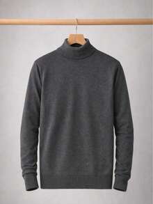 Baronesa Tricot Cacharrel Men's Cold Weather Blouse High Neck Knitting - Grey - View 6