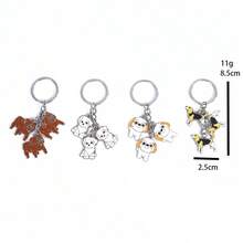 1pc Cute DIY Jack Russell Terrier Dog Keychain Gift Animal Key Chain Bag Pendant Jewelry For Women Metal Car Key Ring Best Friend Gifts - Multicolor - View 3