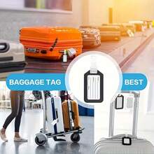 6 Different Mixed Colors, Suitcase And Luggage Tags. Luggage Tag Card Set With Labels, Suitable For Marking Various Items, Multilingual Pre-Printed Text, Multiple Colors, Applicable To Bags And Accessories, Suitcases And Luggage, Multi-Functional Marking Tags, Colorful Plastic Luggage Tags, With Airplane Design - 隨機顏色(6個標籤+6根紮帶) - 查看 5