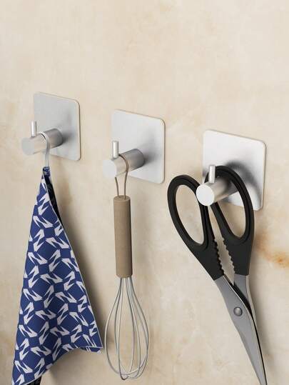 No-Drill Bathrobe And Towel Hook,Modern Black Wall Hook With Strong Adhesive,Easy To Install,Suitable For Kitchen,Bathroom,Living Room,Shower,Keys,Towels,And Coat Storage,Stylish Wall-Mounted Design