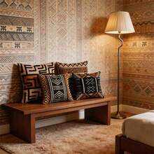 New Pillow Case 45x45cm Bohemian Color Geometric Pattern Pillow Cover Retro Pillow Cover Cushion Linen Fabric Decor 4pcs 45X45cm One Side - 4pcs - View 2