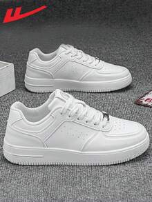 WARRIOR 1 Pair 2026 New Casual Versatile Men's Leather Low-Top Breathable Sneakers, Comfortable Lightweight Non-Slip Fashion Casual Shoes - White - View 5
