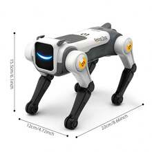 1 pieza Perro robot programable, compatible con control remoto y control por voz, juguete RC de 2.4Ghz con batería recargable, equipado con luces, música, canto, baile, acrobacias de 360°, demostración con un solo botón, juguete robot interactivo adecuado para niños y niñas de 6 a 12 años, regalo de cumpleaños/Halloween/Navidad - Multicolor - Ver 3