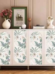 1 tấm giấy dán tường hình lá cọ nhiệt đới kích thước 118" x 17", có thể bóc dán, giấy dán tường lá xanh khổ lớn, chống thấm nước và chống ẩm, dùng dán tủ. - 1PC - Xem 8