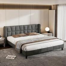 Upholstered Bed 180 X 200 Cm With Slatted Base And Headboard, Children's Bed, Suitable For Adults And Teenagers, Wooden Slatted Frame, Easy Assembly, Velvet, Grey - Grey - View 4