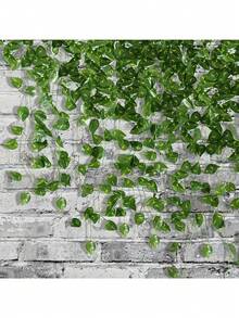 Dây leo thường xuân nhân tạo, cây xanh trang trí nhà cửa, lá xanh, thích hợp cho nhà cửa, đám cưới, tiệc tùng, sân vườn, trang trí tường và phòng, dây leo nhân tạo treo. Dây leo đẹp, thích hợp cho trong nhà và ngoài trời quanh năm, không cần bảo dưỡng - Hoàn hảo cho Ngày của Mẹ, Ngày Valentine, Lễ tốt nghiệp, Năm mới - Chất liệu nhựa - Nhiều màu - Xem 12