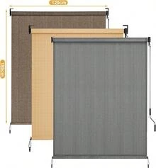 HDPE Shade Cloth For Vertical Awning, Aluminum Tube With Wireless Crank Operation, Vertical Awning, HDPE Shade Cloth For Patio Pergola, Balcony Awning - 咖啡色 - 查看 2