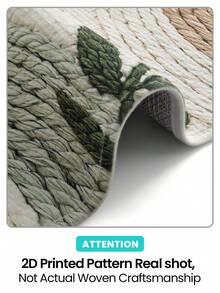 DAJIANG 1pc Woven Texture Door Mat Long Strip Rug, Multicolor 3D Vintage Print Pattern Cashmere Carpet, TPR Non-Slip Backing Floor Mat, Suitable For Bathroom, Indoor, Hallway, Bedroom, Living Room, Bedside, Machine Washable Easy To Clean Entryway Mat - Multicolor - View 7