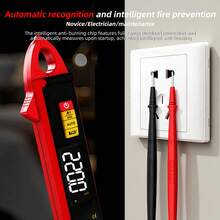 钳形表，高灵敏度，自动量程，6000计数，智能过载保护，高精度，适用于工业测量、汽车维修、电路测试 - 紅色 - 查看 3