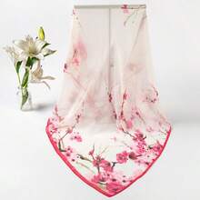 1pc Women's Fashion Bohemian Watercolor Marble Print Scarf Headwrap, Casual Street Style For Daily Wear, Suitable For All Seasons To Pair With Dresses - 白色 - 查看 1