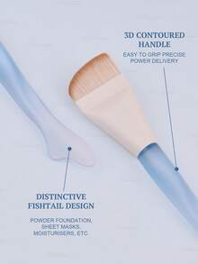 1pc Foundation Brush, Makeup Brush For Applying Foundation & Concealer, Creates An Airbrushed Finish, Made With Vegan, Cruelty-Free Bristles - Mint Blue - View 7