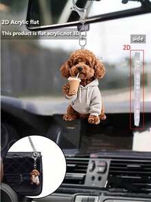 2d Flat, 1pc Cute Brown Teddy Dog Drinking Milk Tea Pattern Keychain,Novel Acrylic Design Keyring Decoration,Compatible With Backpacks, Keys, Wallets - Cute Style Keyring,Perfect For Bags & Car Keys, Perfect For Car Keys, Backpacks & Bags , Bag Pendant, No Batteries Needed, Valentine's, Functional Vehicle Accessory, Women's Wallets And Mobile Phone Accessories, Giving To Friends,Partyaccessories,Souvenirs - Multicolor - View 1