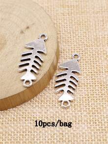 10 Stück 31x12mm Fischgräten-Verbindungselemente als Charms für DIY Armband, Halskette, Schmuckherstellung, Handwerkskunst - Fischgrätenverbinder - Übersicht 9