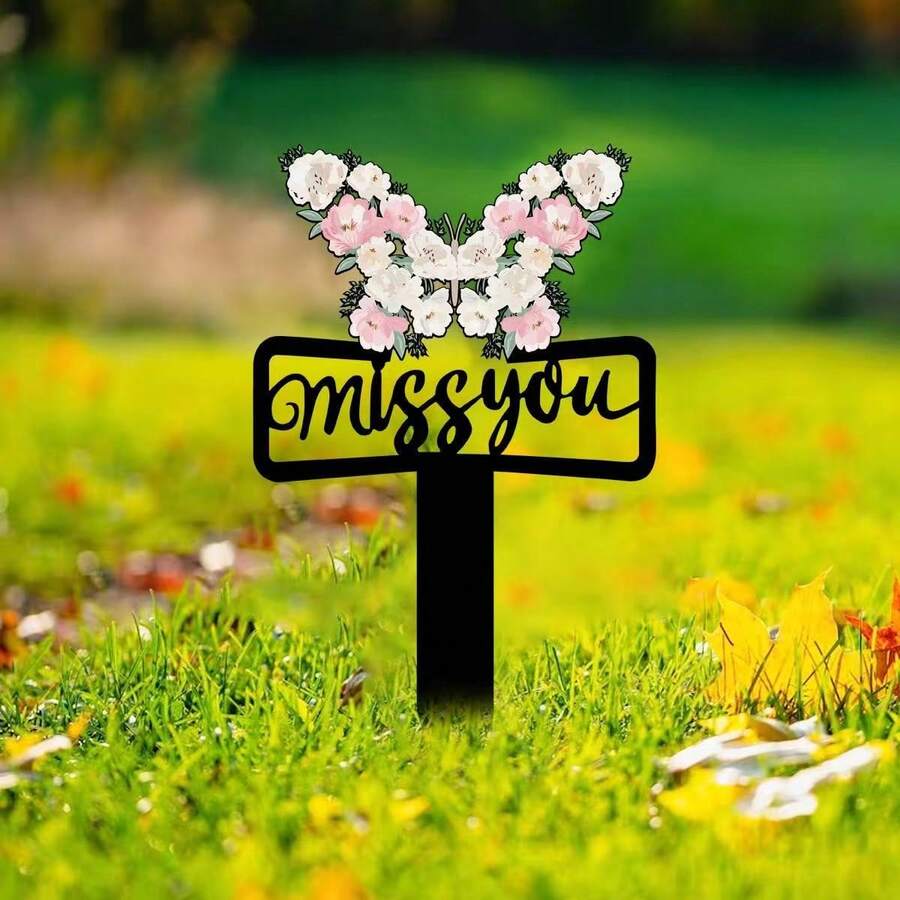 Acrylic Butterfly Memorial Garden Stake, Eternal Outdoor Yard Lawn Cemetery Decor, Waterproof Remembrance Gift To Express Thoughts For Loved Ones
