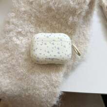 早春蓝色花卉+圆形指环 Pro 3/Pro 2/4/3/2 耳机盒，时尚女士耳机盒，简约风格 - 米白色 - 查看 9