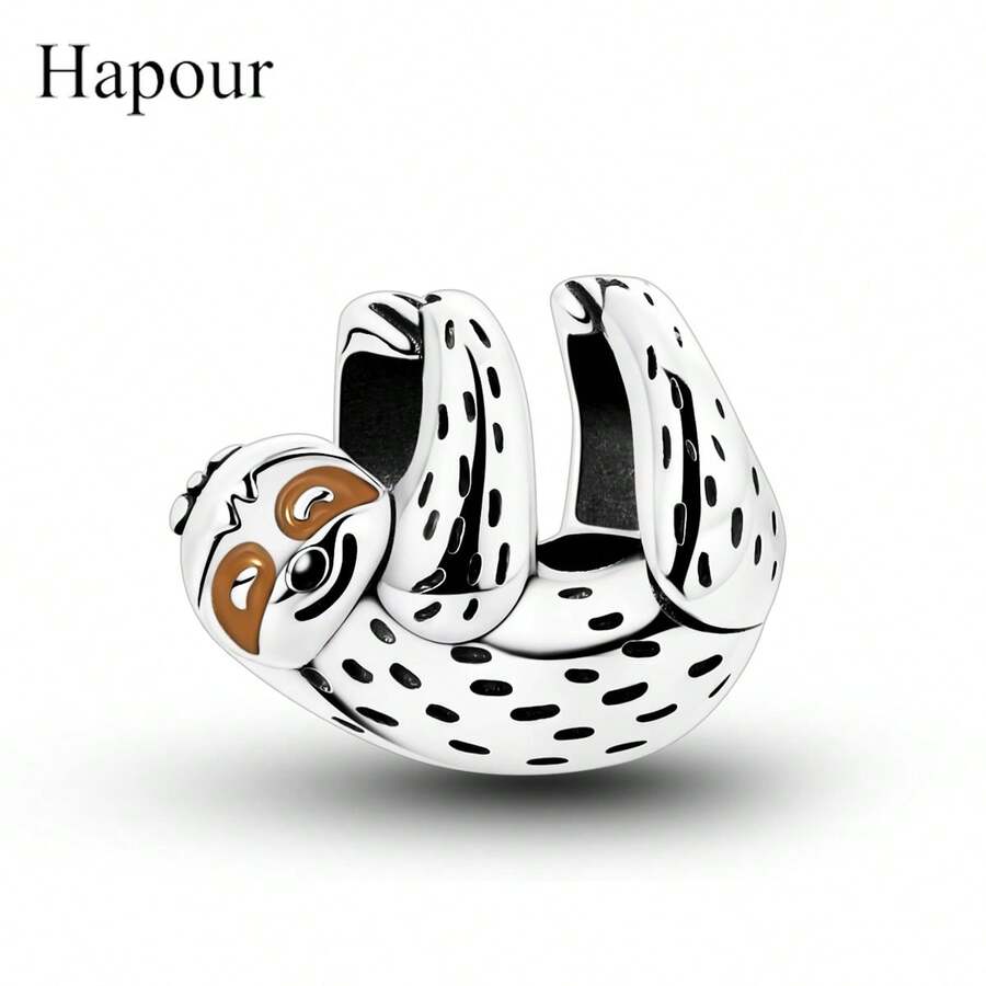 慵懒树懒拥抱串珠吊坠，适配原装手链项链，925纯银精美DIY首饰，送给家人的礼物 - BKSC301 - 查看 1