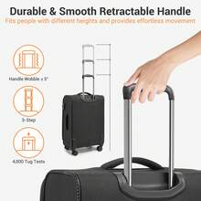 Luggage Suitcase Set 20 24 28 Inch 3 Piece Softshell Cabin Carry On Checked Travel Case With TSA Lock Spinner Wheels Expandable For Men Women - Black - View 5