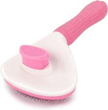 Self Cleaning Slicker Brush, Dog Bunny Pet Grooming Shedding Brush - Easy To Remove Loose Undercoat, Pet Massaging Suitable Pets With Long Or Short Hair Pink - Grey - View 2