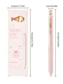 1pc/4pcs Push-Button Neutral Pen With Rotating Lucky Cat KIKI Design, Quick-Drying Ink Pen For Students, Essential Back-To-School Stationery - A - View 10