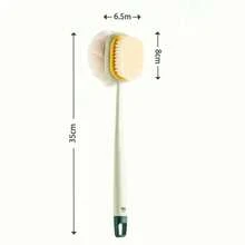 1Pc Bath Brush Loofah Back Scrubber Long Handle Shower Body Brush With Soft Mesh Sponge For Women Skin Exfoliating Bath, Massage - Two-in-one - View 9