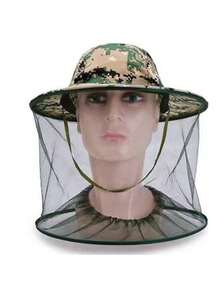 Green Camouflage Mosquito Mesh Hat Fishing Bucket Hat - Camouflage - View 8