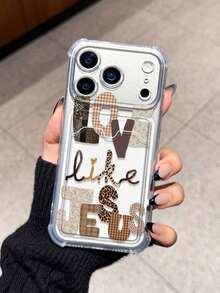 Jesus Letter Collage Pattern Minimalist Shockproof Phone Case, Compatible With Apple 17/16/14 Pro Max, High-Quality New Model 13, 15, Wallet Style 12/12 Pro, 11, 15 Pro Max, 16 - Clear - View 2