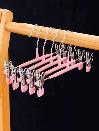 10/50 قطعة شماعات بنطلون معدنية فاخرة مع مشبكين قابلين للحركة، شماعات ملابس توفر المساحة للبنطلونات والتنانير والملابس الداخلية