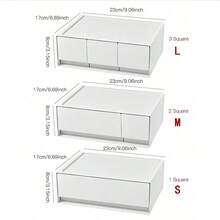 1-3pcs Multi-Layer Stackable Plastic Storage Box, Suitable For Room, Living Room, Bathroom, Dorm, Drawer, Customizable Jewelry Display Box - White - View 3
