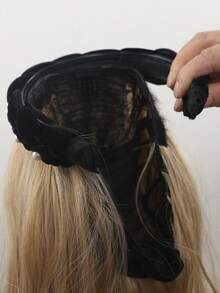 24英寸长卷发假发，可拆卸头带假发，合成纤维假发，自然大波浪卷，半头假发 - 彩色 - 查看 7