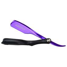 univinlions 6" Foldable Black Handle Spring Internal Sharp Barber Razor + 6 Blades Dual Edge Blade Shaver Beard Face Underarm Body Shaving - Multicolor - View 4