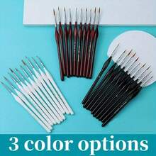 10 Piece Wood Detail Painting Brush Set Miniature Brushes With Triangular Handles For Fine Detail And Art Painting - Acrylic, Watercolor, Oil Painting, Acrylic Paint Pens, Chalk Set, Art Painting Pen Set, Boutique Art Brushes - 10pcs - View 4