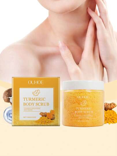 1pc 100g Turmeric Foot & Body Scrub Cream: Gently Cleanses Dead Skin, Moisturizes Skin, Brightens Complexion, Leaves Skin Fresh And Smooth