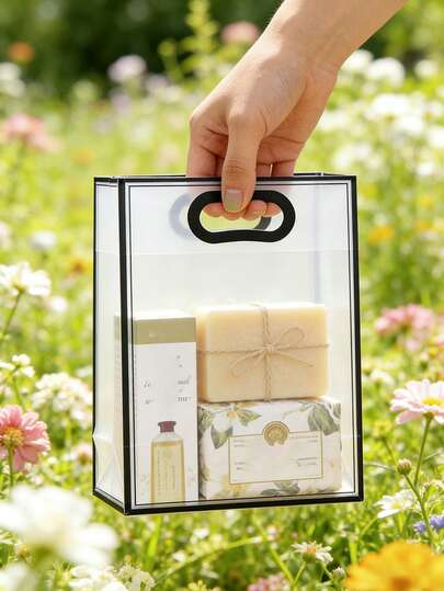 20/1 pieza Bolso de mano para mujer, bolsa de almacenamiento portátil para viajes, bolsa de regalo transparente impermeable de PVC, bolso de fin de semana unisex, bolsa de aseo para viajes, organizador de cosméticos para mujer, bolsa de regalo de té con leche/caramelos, bolsa de fiesta de vacaciones, bolsa de regalo reutilizable, bolsa de regalo transparente de decoración minimalista para el hogar, suministros para pequeños negocios, bolsa de compras, bolsa de fiesta