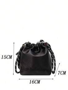 Bolsa de almacenamiento con cordón, bolsa de tela para regalo, nuevo diseño de moda - Negro - Ver 2