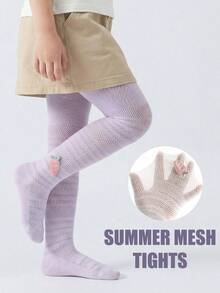 1 Pc Children's Mesh Tights Kids Tights – Sleek, Versatile, Breathable And Cool, Perfect For Girls' Daily Wear. - Multicolor - View 1
