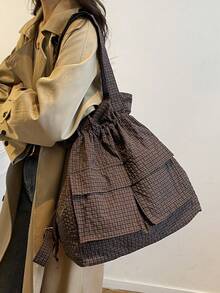 男女通用旅行背包，两用手提包/单肩包，笔记本电脑包，防水隔层，大容量，多口袋，休闲纯色，适合旅行、度假、上学、商务出行，也是情人节、圣诞节、万圣节的理想礼物。 - 彩色 - 查看 5