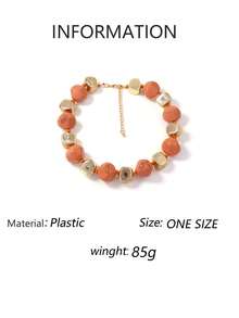 1件休闲奢华清新百搭几何树脂圆形手工多层项链，女士款 - 休閒串珠項鍊 - 查看 10