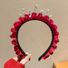 Hair Hoop New Year Headband Zircon Lace Princess Crown Tang Suit Hair Hoop Rhinestone Celebration Hairband - Estilo 5 - Ver 19