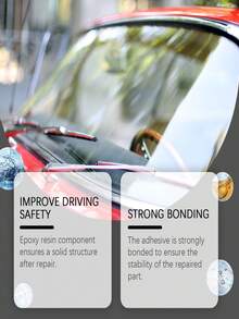 Kit de cuidado de cristal para automóvil Homonth, líquido adhesivo para reparar grietas y arañazos en el parabrisas del automóvil - Líquido - Ver 6