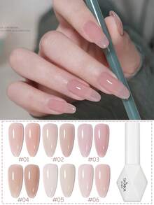 10毫升 MISS SHAKA 春夏美甲冰透明果冻裸粉色白色凝胶指甲油美白流行百搭美甲美甲沙龙家用DIY美甲用品 - 彩色 - 查看 2