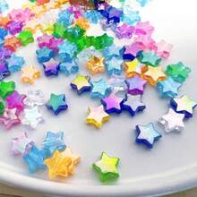 100pcs Acrylic Five-Pointed Star Mosaic DIY Materials, Suitable For DIY Handmade Necklace Pendant Jewelry - Multicolor - View 5